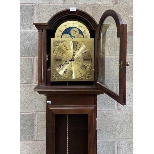 34A - A Fenclocks of Suffolk mahogany cased Grandfather clock - approx. 194cm high x 46cm wide x 26cm deep