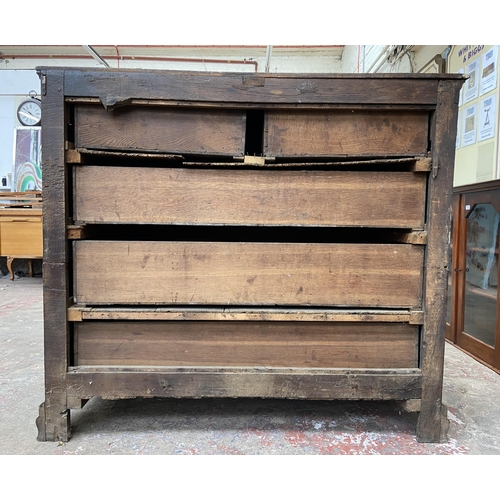 37 - A George III oak chest of drawers on bracket supports - approx. 117cm high x 130cm wide x 56cm deep