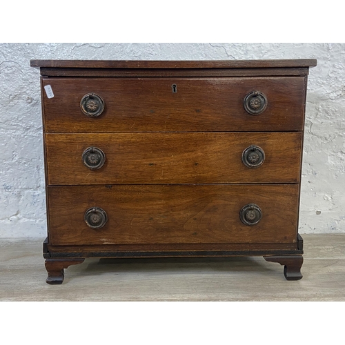 39A - A 19th century mahogany miniature chest of drawers - approx. 49cm high x 58cm wide x 28cm deep