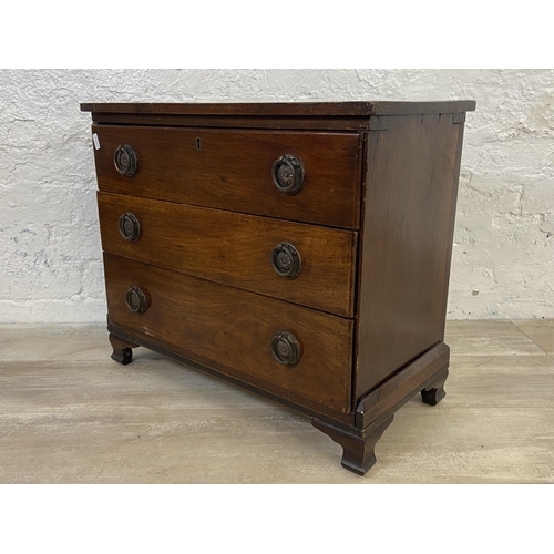 39A - A 19th century mahogany miniature chest of drawers - approx. 49cm high x 58cm wide x 28cm deep