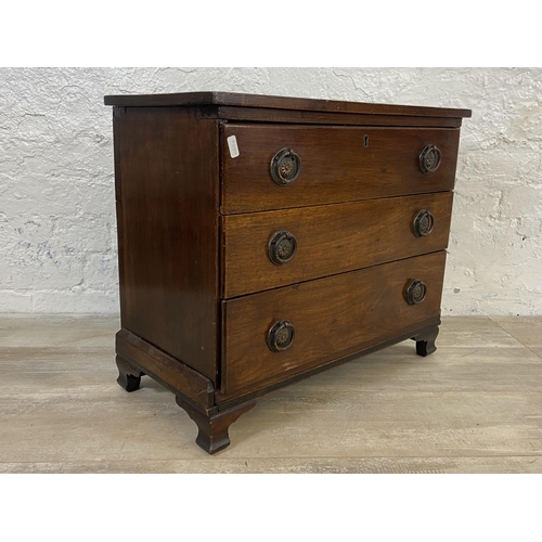 39A - A 19th century mahogany miniature chest of drawers - approx. 49cm high x 58cm wide x 28cm deep