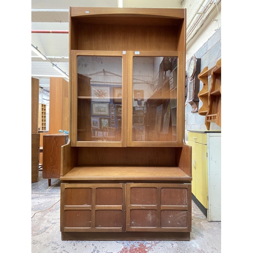 43 - A Nathan Squares teak wall unit/display cabinet - approx. 194cm high x 102cm wide x 45cm deep