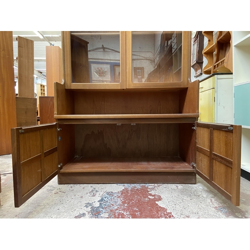 43 - A Nathan Squares teak wall unit/display cabinet - approx. 194cm high x 102cm wide x 45cm deep