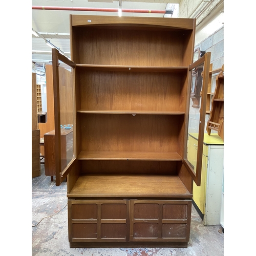 43 - A Nathan Squares teak wall unit/display cabinet - approx. 194cm high x 102cm wide x 45cm deep