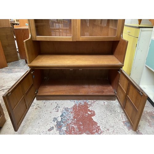 43 - A Nathan Squares teak wall unit/display cabinet - approx. 194cm high x 102cm wide x 45cm deep