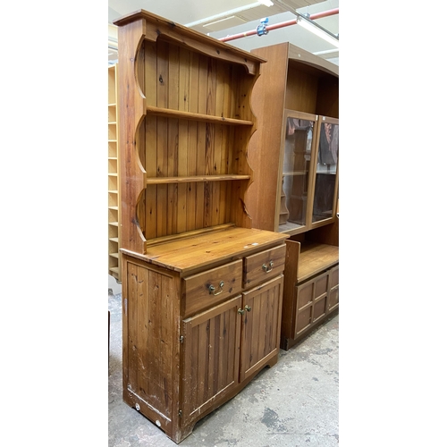 44 - A pine dresser - approx. 183cm high x 92cm wide x 43cm deep