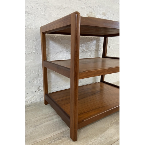 46 - A mid 20th century teak three tier serving trolley/side table - approx. 61cm high x 68cm wide x 44cm... 