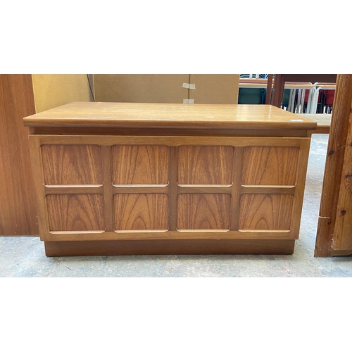 47 - A Nathan Squares teak media cabinet - approx. 52cm high x 90cm wide x 46cm deep