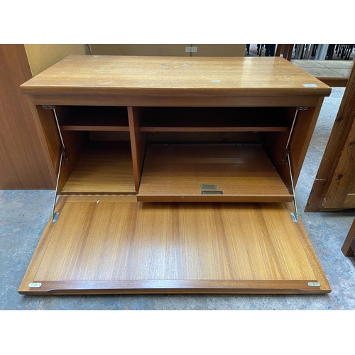 47 - A Nathan Squares teak media cabinet - approx. 52cm high x 90cm wide x 46cm deep