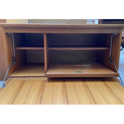 47 - A Nathan Squares teak media cabinet - approx. 52cm high x 90cm wide x 46cm deep