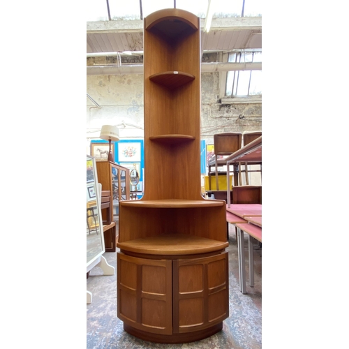 53 - A Nathan Squares teak free standing corner cabinet - approx. 194cm high