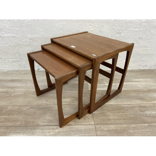 61 - A mid 20th century G Plan Quadrille teak nest of tables - approx. 49cm high x 54cm wide x 43cm deep