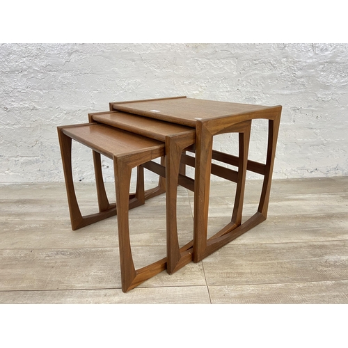 61 - A mid 20th century G Plan Quadrille teak nest of tables - approx. 49cm high x 54cm wide x 43cm deep