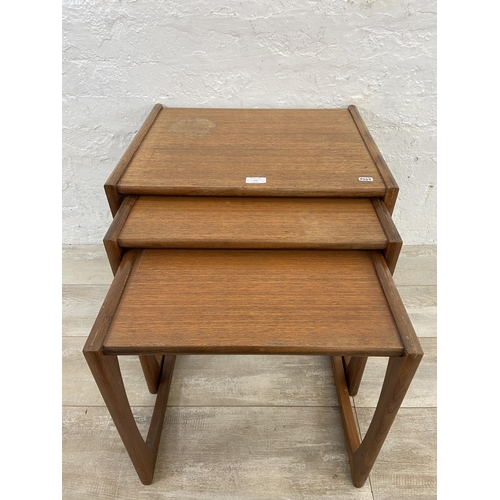 61 - A mid 20th century G Plan Quadrille teak nest of tables - approx. 49cm high x 54cm wide x 43cm deep