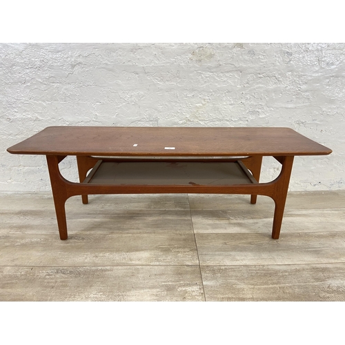 62 - A mid 20th century Jentique teak two tier coffee table - approx. 41cm high x 40cm wide x 116cm long