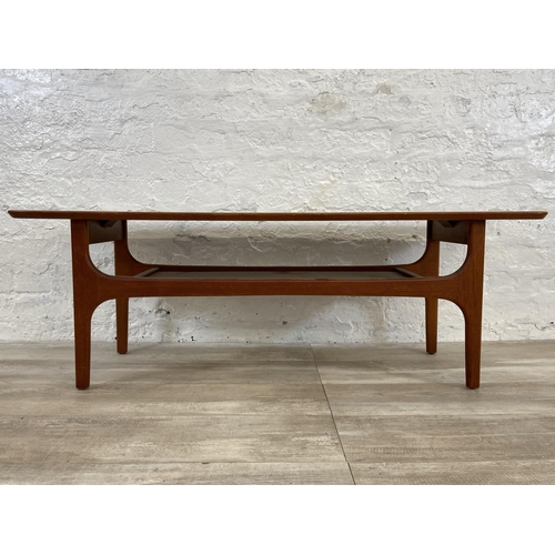 62 - A mid 20th century Jentique teak two tier coffee table - approx. 41cm high x 40cm wide x 116cm long