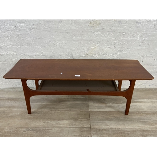 62 - A mid 20th century Jentique teak two tier coffee table - approx. 41cm high x 40cm wide x 116cm long