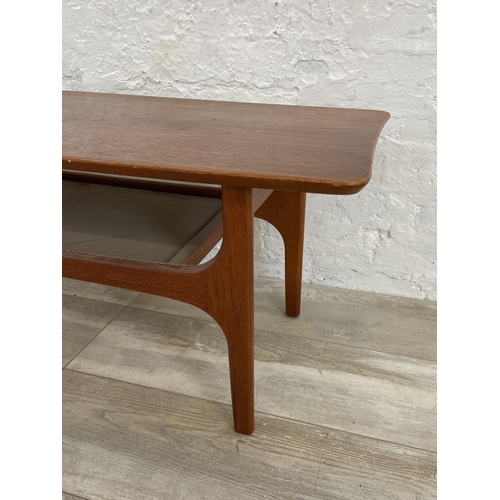 62 - A mid 20th century Jentique teak two tier coffee table - approx. 41cm high x 40cm wide x 116cm long