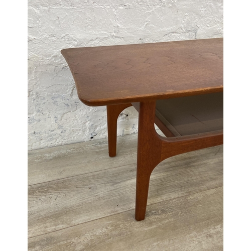 62 - A mid 20th century Jentique teak two tier coffee table - approx. 41cm high x 40cm wide x 116cm long