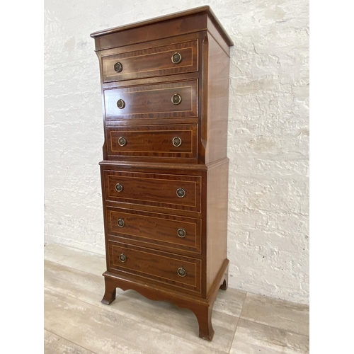 70 - A Georgian style mahogany miniature chest on chest - approx. 118cm high x 49cm wide x 35cm deep