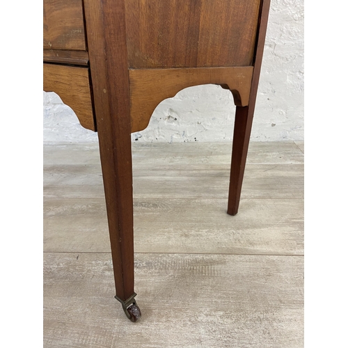 77 - An Edwardian mahogany five drawer music cabinet - approx. 83cm high x 52cm wide x 37cm deep