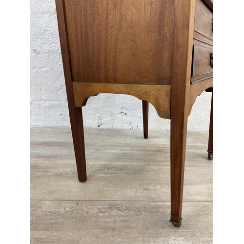 77 - An Edwardian mahogany five drawer music cabinet - approx. 83cm high x 52cm wide x 37cm deep