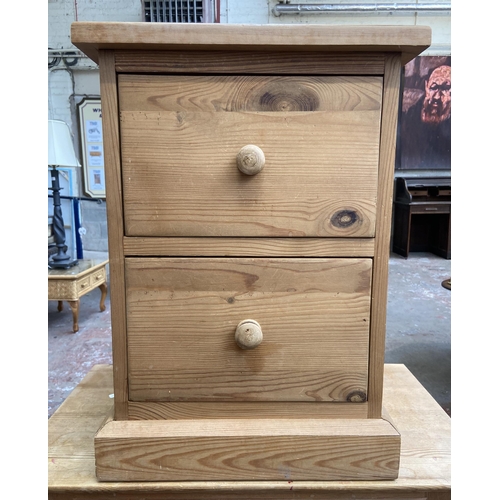 95 - Two pieces of pine furniture, one Victorian style bedside cabinet and one bedside chest of drawers