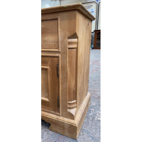 95 - Two pieces of pine furniture, one Victorian style bedside cabinet and one bedside chest of drawers