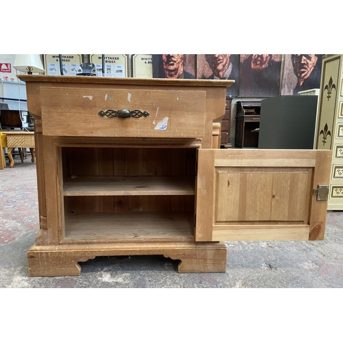 95 - Two pieces of pine furniture, one Victorian style bedside cabinet and one bedside chest of drawers