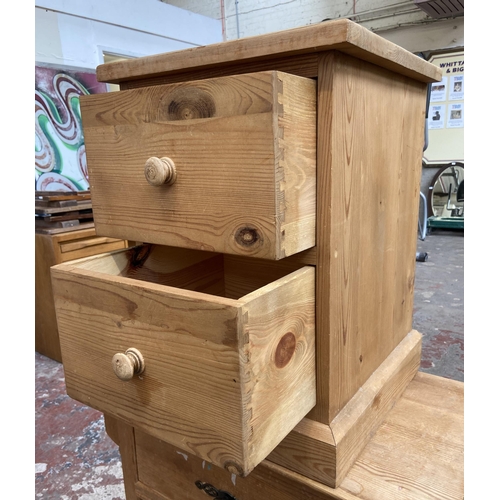 95 - Two pieces of pine furniture, one Victorian style bedside cabinet and one bedside chest of drawers