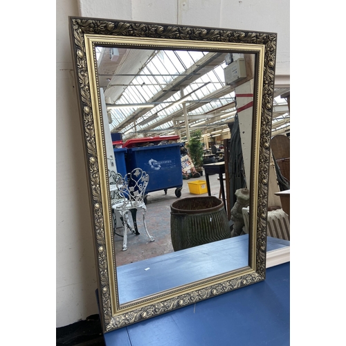 97 - Three framed wall mirrors, one gilt, one beech effect and one painted