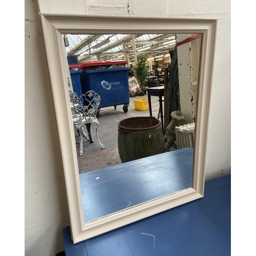 97 - Three framed wall mirrors, one gilt, one beech effect and one painted