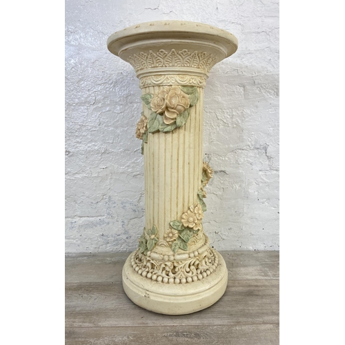 98 - A 19th century style fibreglass Corinthian column jardinière stand - approx. 77cm high x 37cm diamet... 