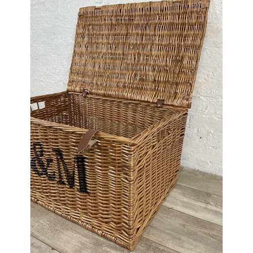 104 - A Fortnum & Mason wicker basket - approx. 42cm high x 78cm wide x 50cm deep