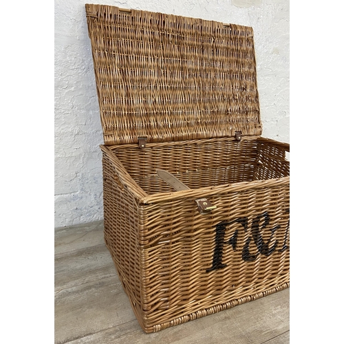 104 - A Fortnum & Mason wicker basket - approx. 42cm high x 78cm wide x 50cm deep