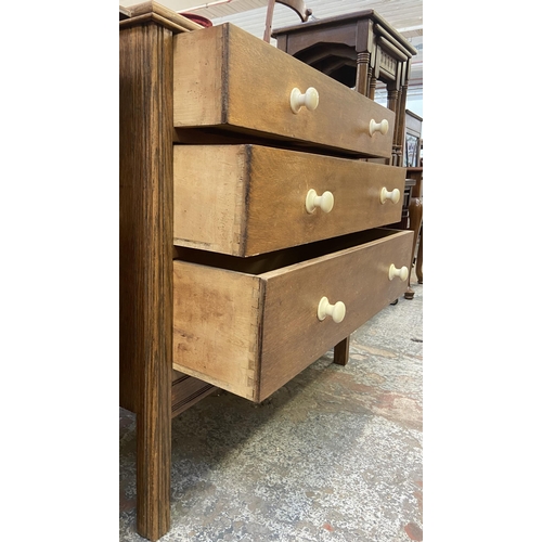 119 - An early 20th century oak chest of drawers - approx. 85cm high x 92cm wide x 44cm deep