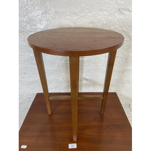 130 - A mid 20th century Poul Hundevad teak nest of tables - approx. 56cm high x 62cm wide x 42cm deep