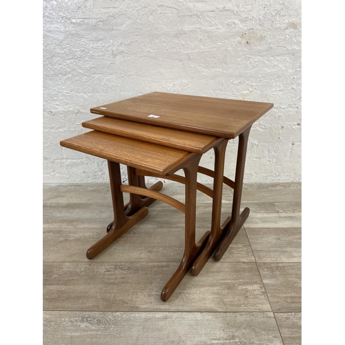 131 - A mid 20th century G Plan Fresco teak nest of tables - approx. 52cm high x 56cm wide x 40cm deep