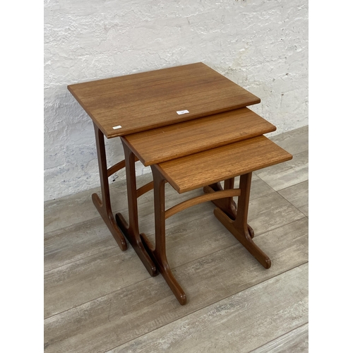 131 - A mid 20th century G Plan Fresco teak nest of tables - approx. 52cm high x 56cm wide x 40cm deep