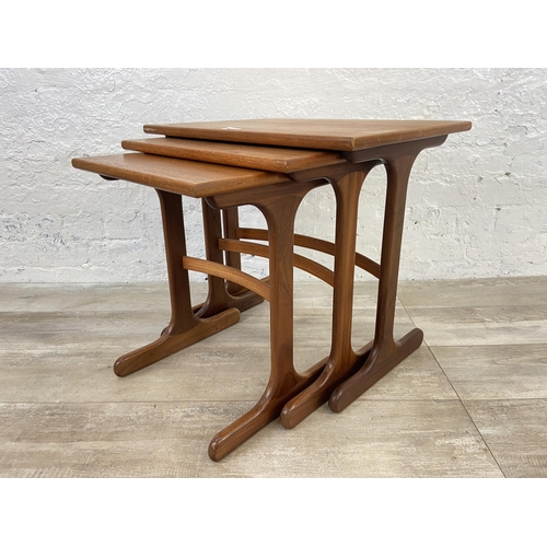 131 - A mid 20th century G Plan Fresco teak nest of tables - approx. 52cm high x 56cm wide x 40cm deep