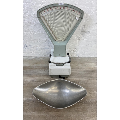 137 - A set of mid 20th century Avery shop weighing scales - approx. 61cm high