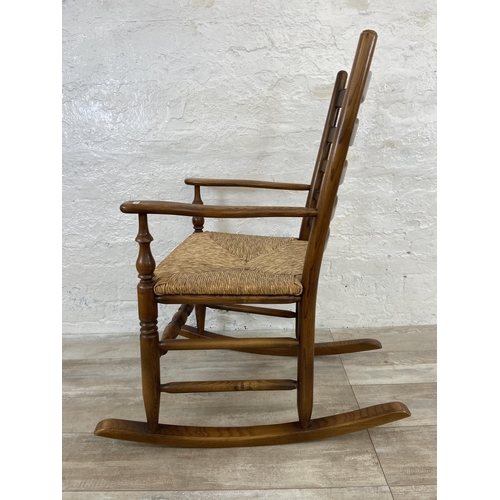 148 - Three chairs, two mid 20th century elm and beech folding with red vinyl seats and one 19th century s... 