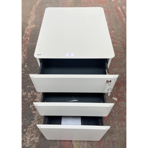 157 - A Vinsetto MINI white metal round edge three drawer mobile cabinet - approx. 58cm high x 39cm wide x... 