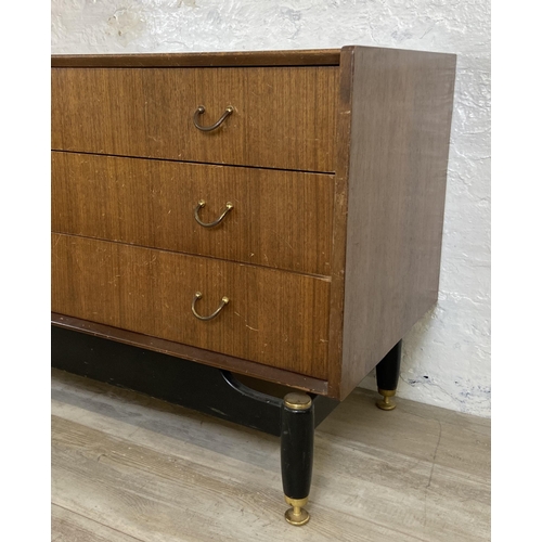 168 - Two mid 20th century G Plan Librenza tola and ebonised chest of drawers - largest approx. 129cm high... 