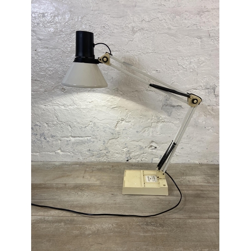 174 - A mid/late 20th century Micromark white metal articulated desk lamp on plastic base - approx. 82cm h... 