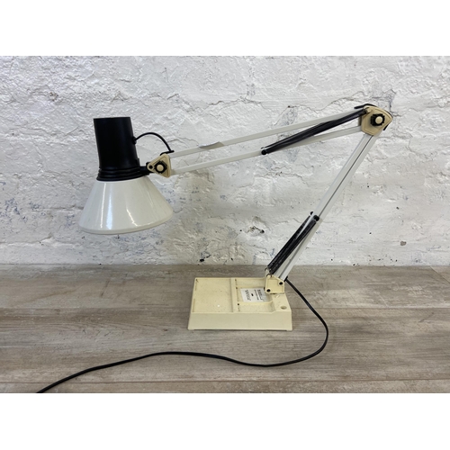 174 - A mid/late 20th century Micromark white metal articulated desk lamp on plastic base - approx. 82cm h... 