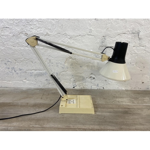 174 - A mid/late 20th century Micromark white metal articulated desk lamp on plastic base - approx. 82cm h... 