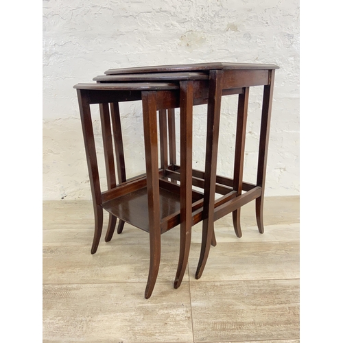 177 - Two pieces of occasional furniture, one 1930s oak side table on baluster supports and one Edwardian ... 