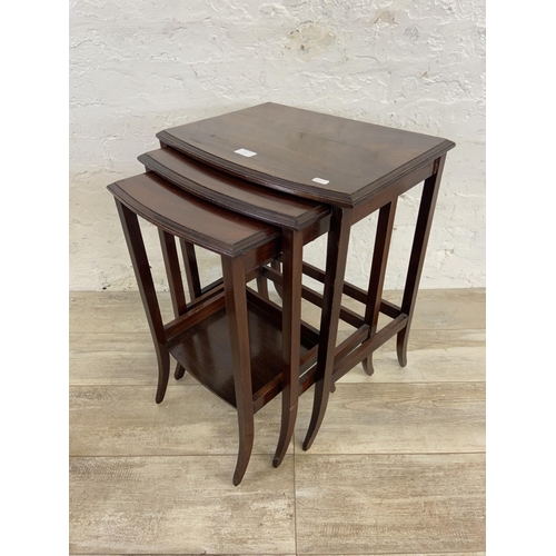 177 - Two pieces of occasional furniture, one 1930s oak side table on baluster supports and one Edwardian ... 