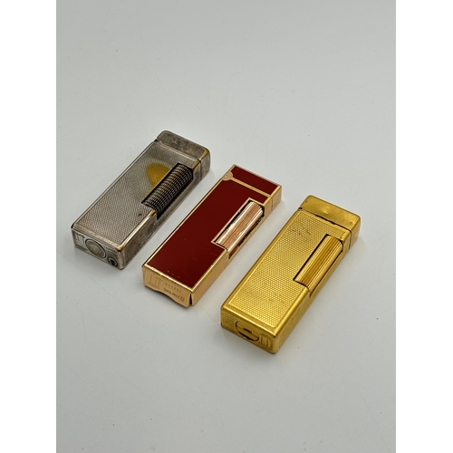 2390 - Three vintage Dunhill cigarette lighters